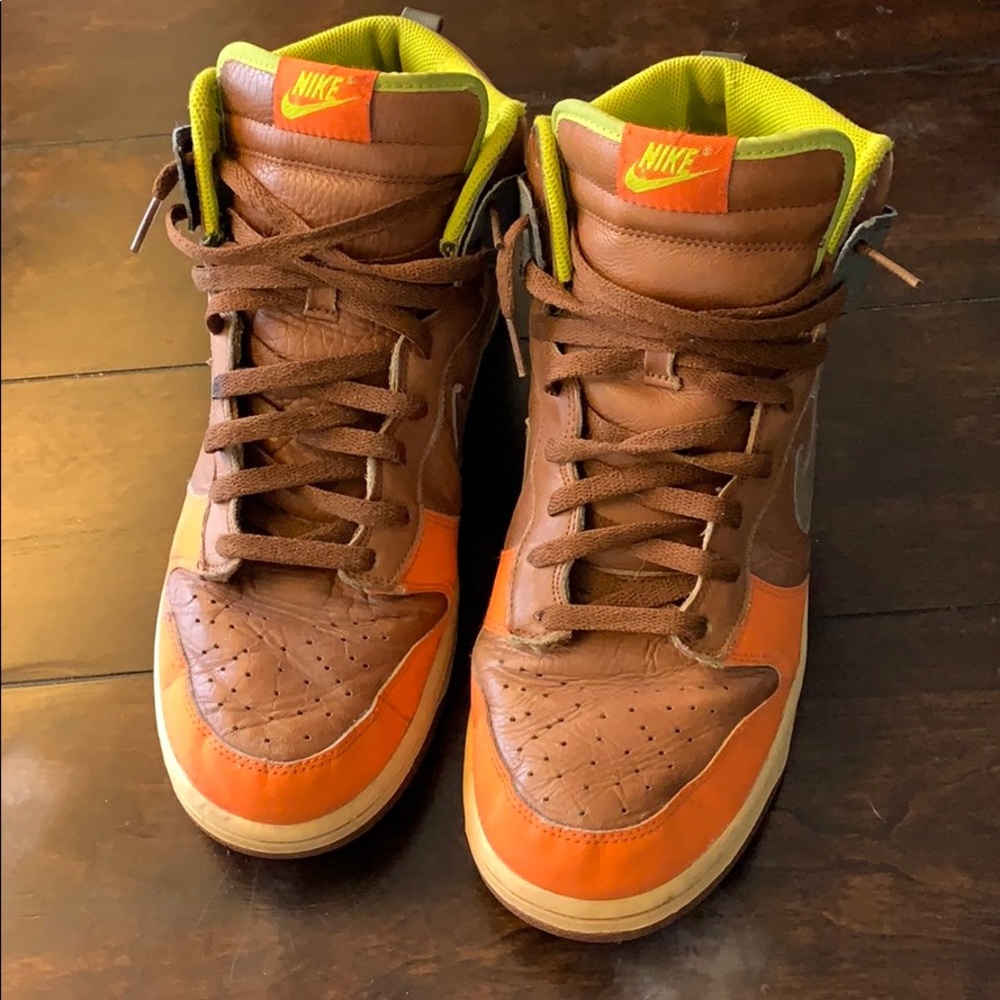 Nike Dunk High Brown/Orange-Champagne Beige